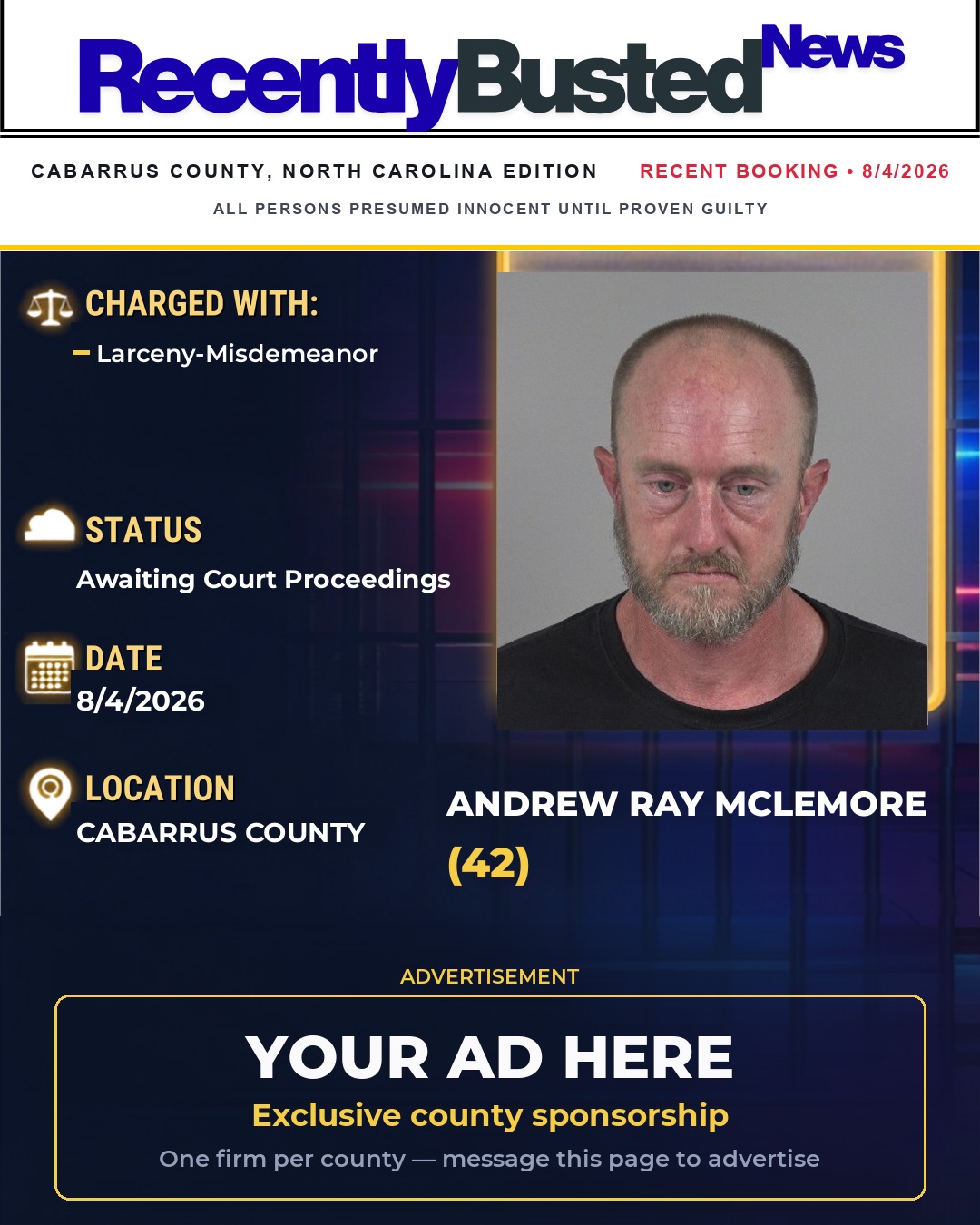 Arrest report - ANDREW RAY MCLEMORE
