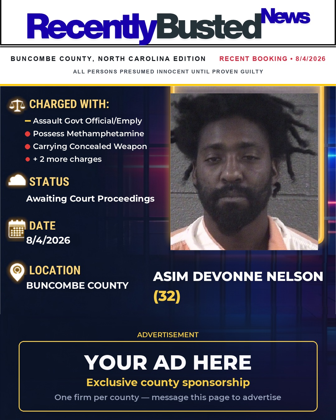 Arrest report - ASIM DEVONNE NELSON