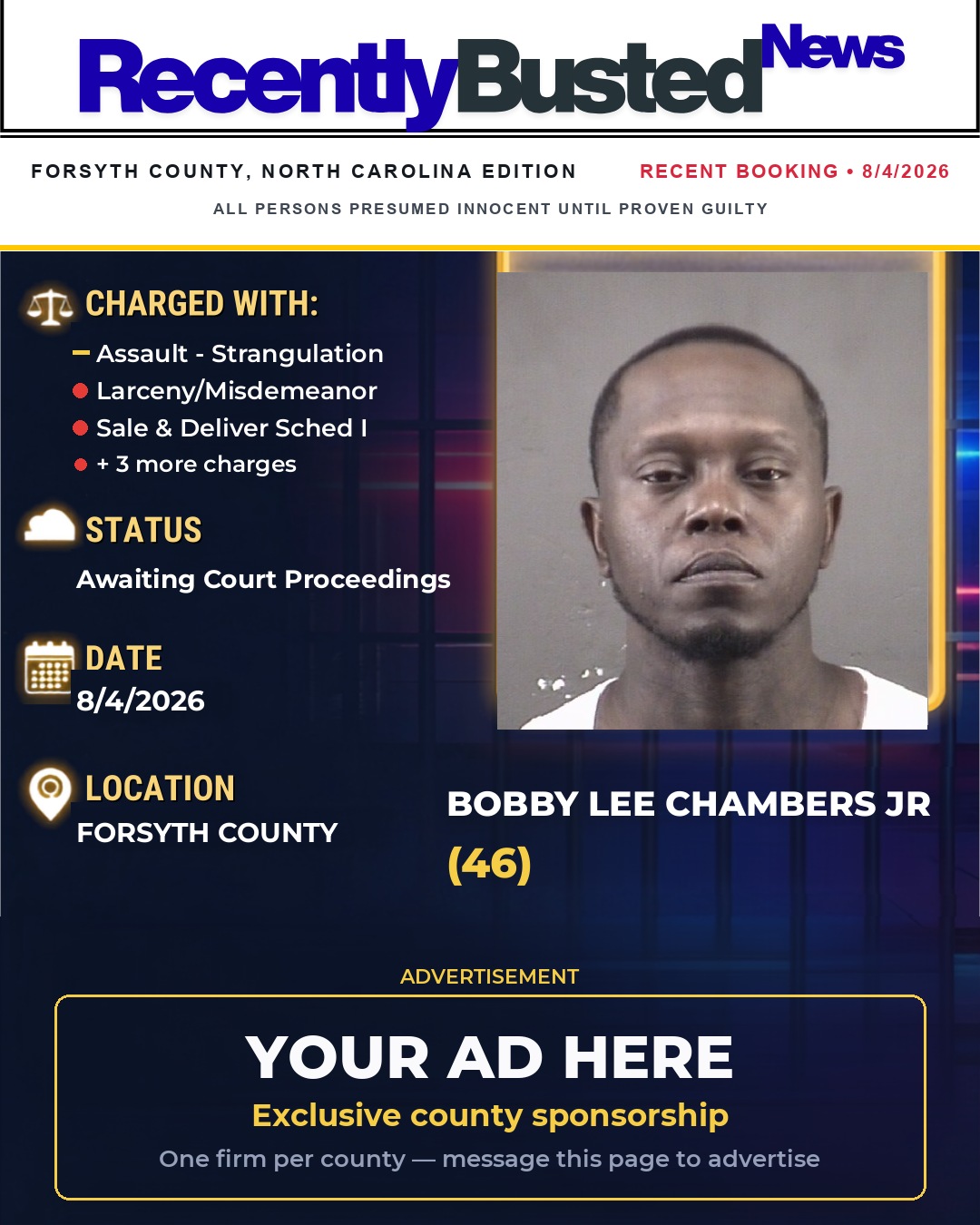 Arrest report - BOBBY LEE CHAMBERS JR