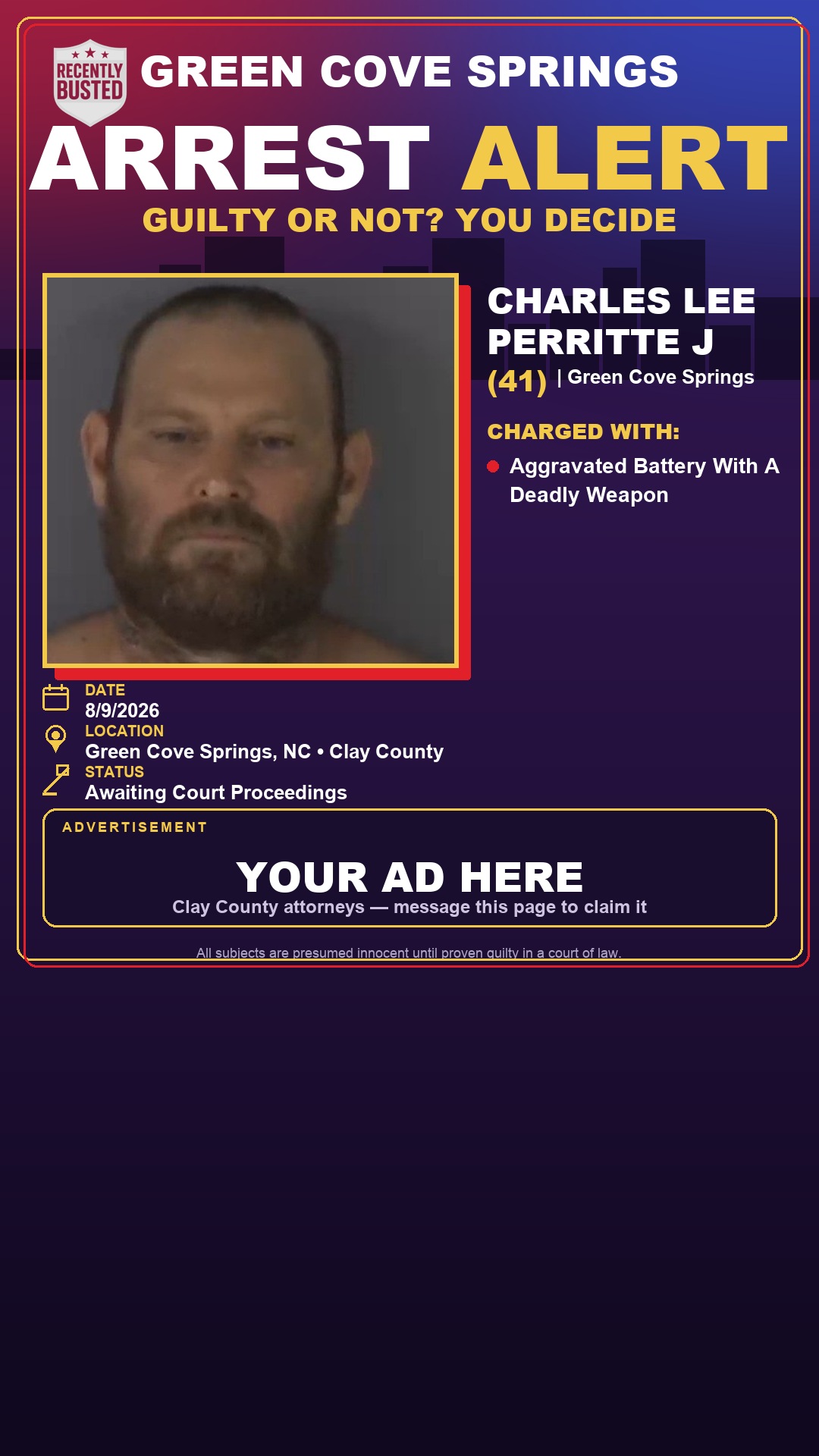Arrest report - CHARLES LEE PERRITTE J