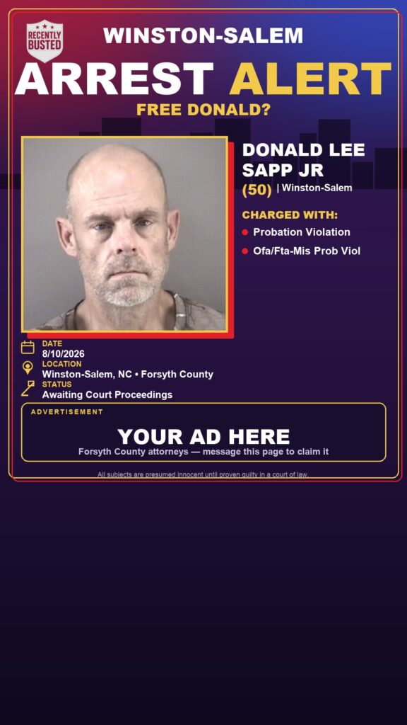 Arrest report — DONALD LEE SAPP JR