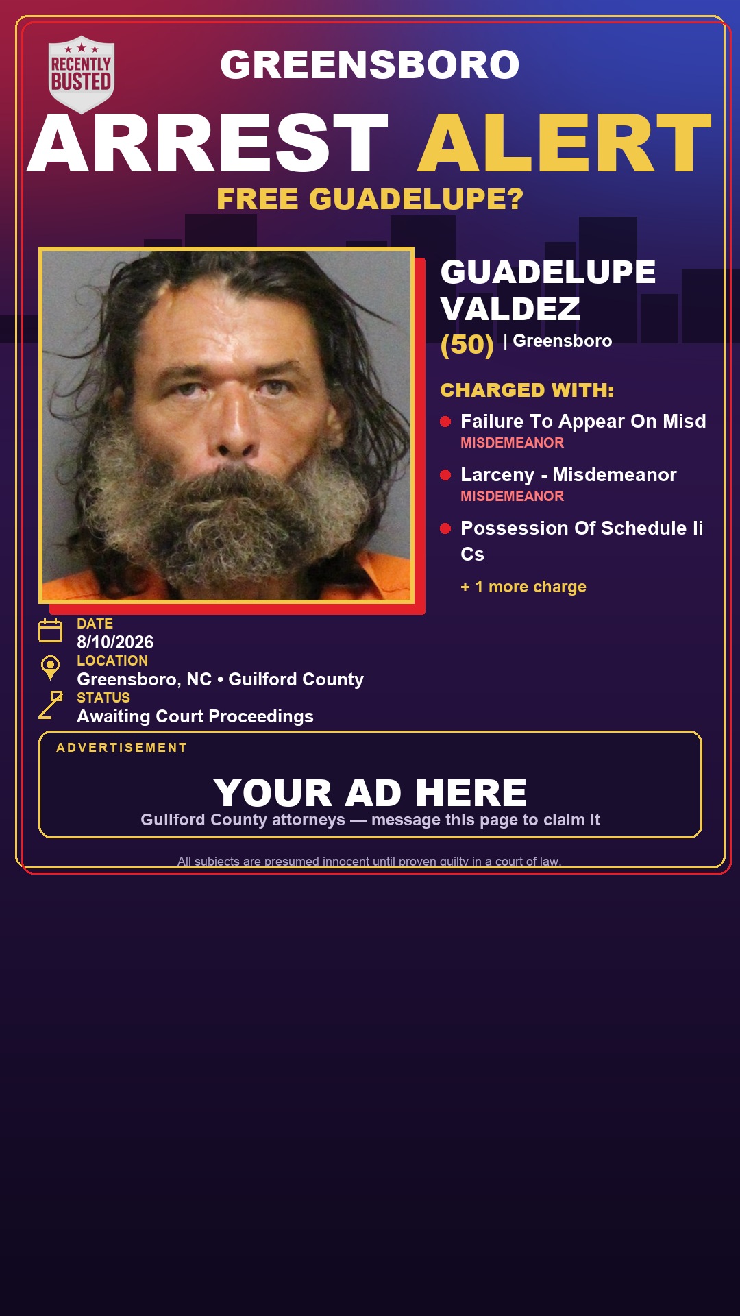 Arrest report - GUADELUPE VALDEZ