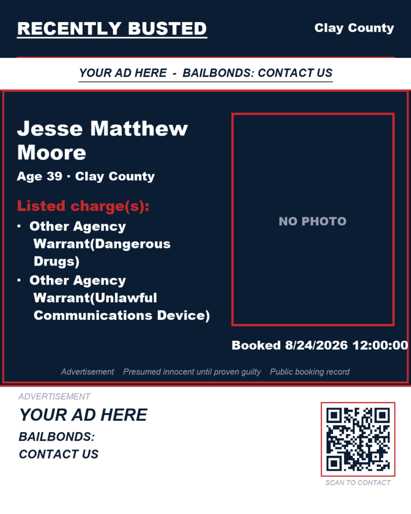 Arrest report - JESSE MATTHEW MOORE