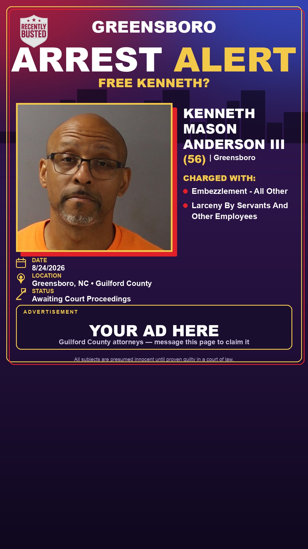 Arrest report - KENNETH MASON ANDERSON III
