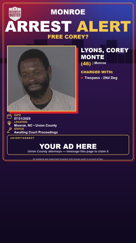 Booking photo of LYONS, COREY MONTE