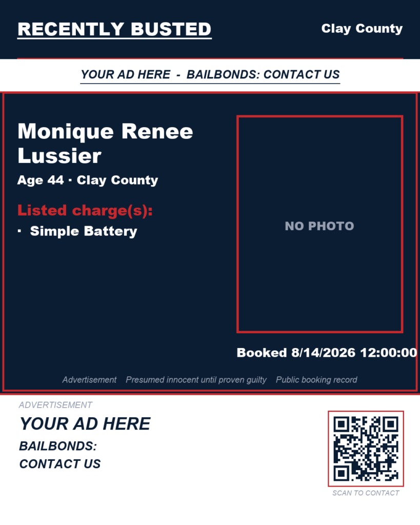Arrest report — MONIQUE RENEE LUSSIER