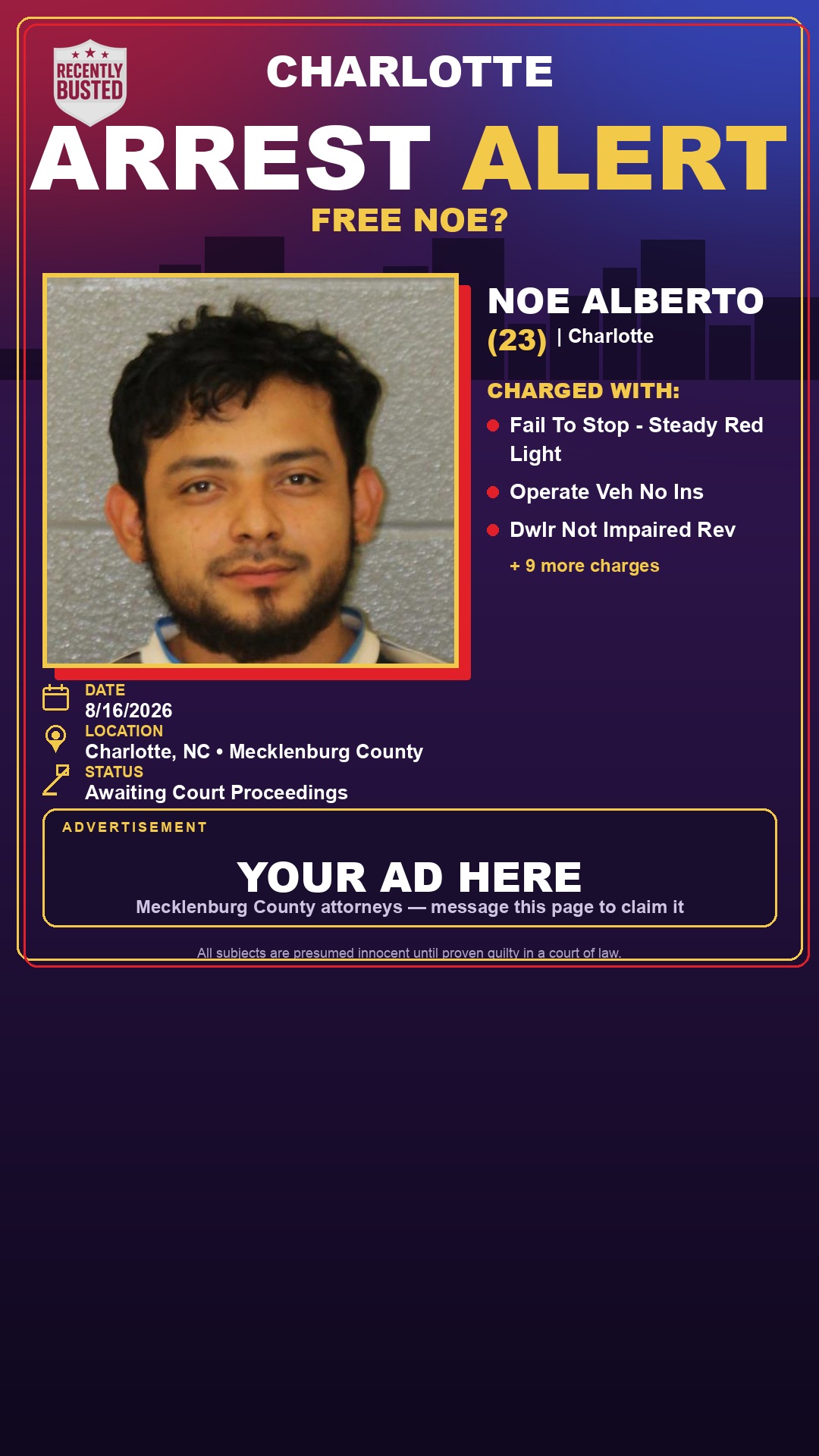 Arrest report - NOE ALBERTO
