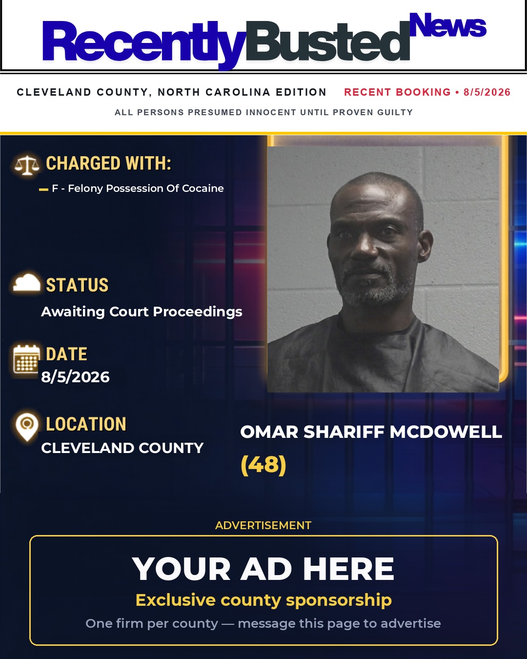 Arrest report - OMAR SHARIFF MCDOWELL