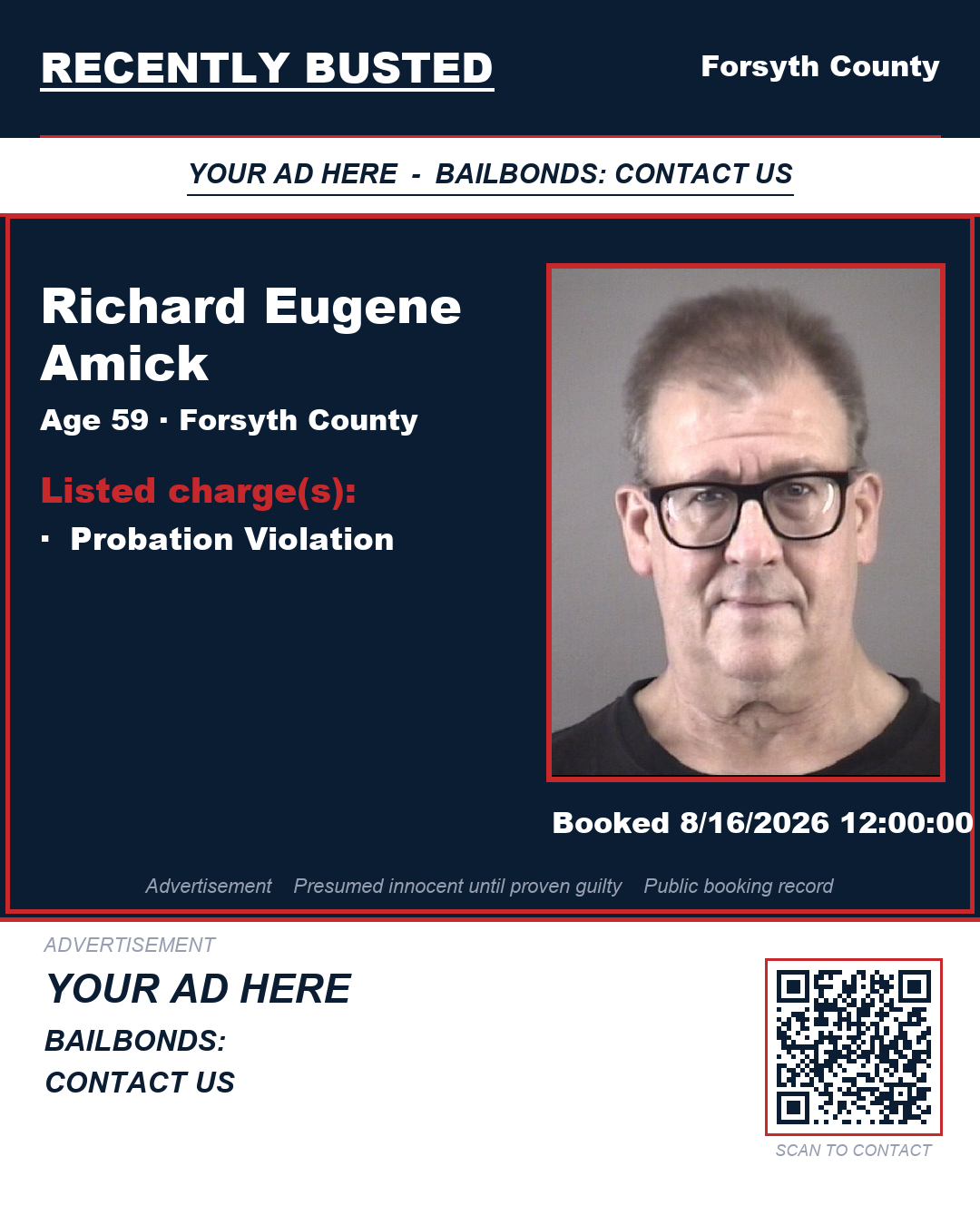 Arrest report - RICHARD EUGENE AMICK