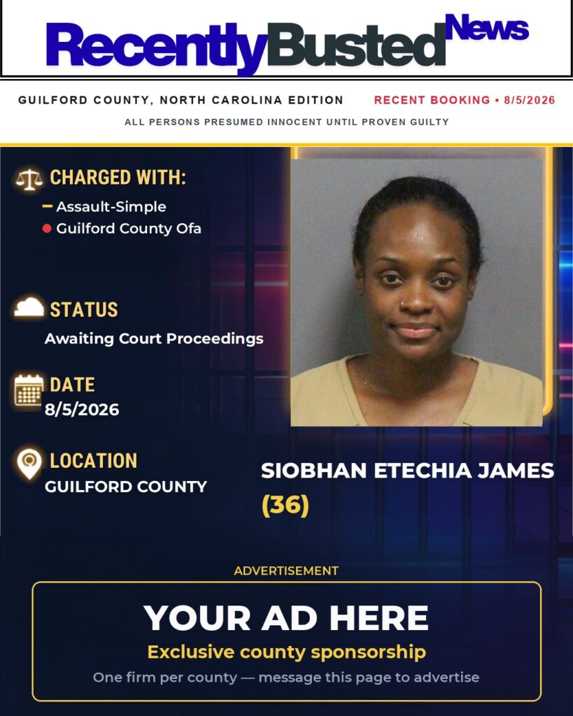 Arrest report โ SIOBHAN ETECHIA JAMES