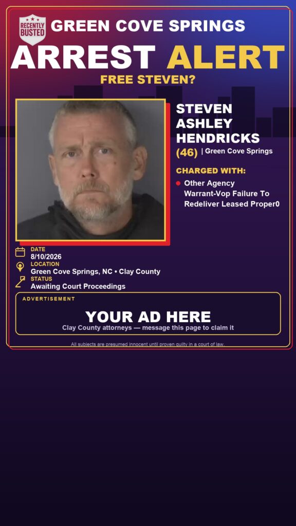 Arrest report — STEVEN ASHLEY HENDRICKS