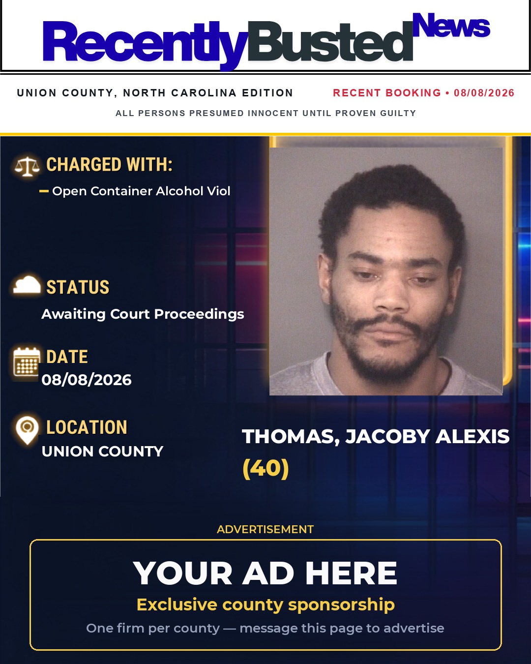 Arrest report - THOMAS, JACOBY ALEXIS