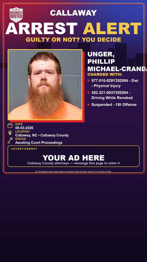 Arrest report — Unger, Phillip Michael-Crandall