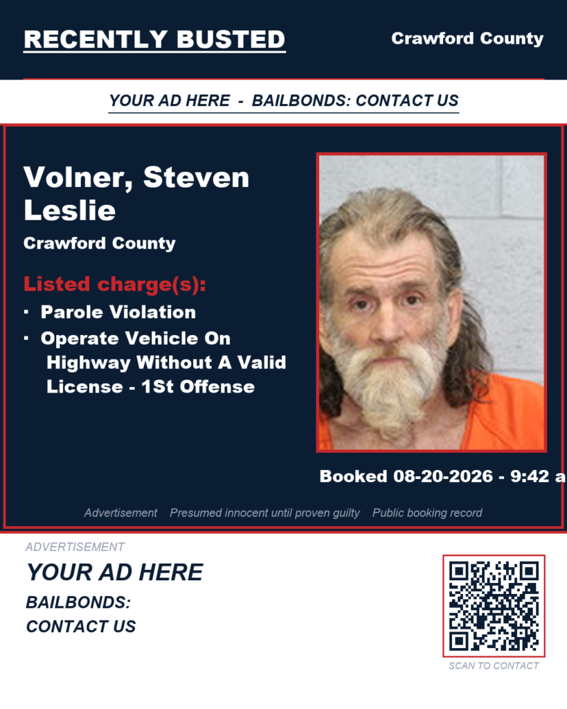 Arrest report — Volner, Steven Leslie