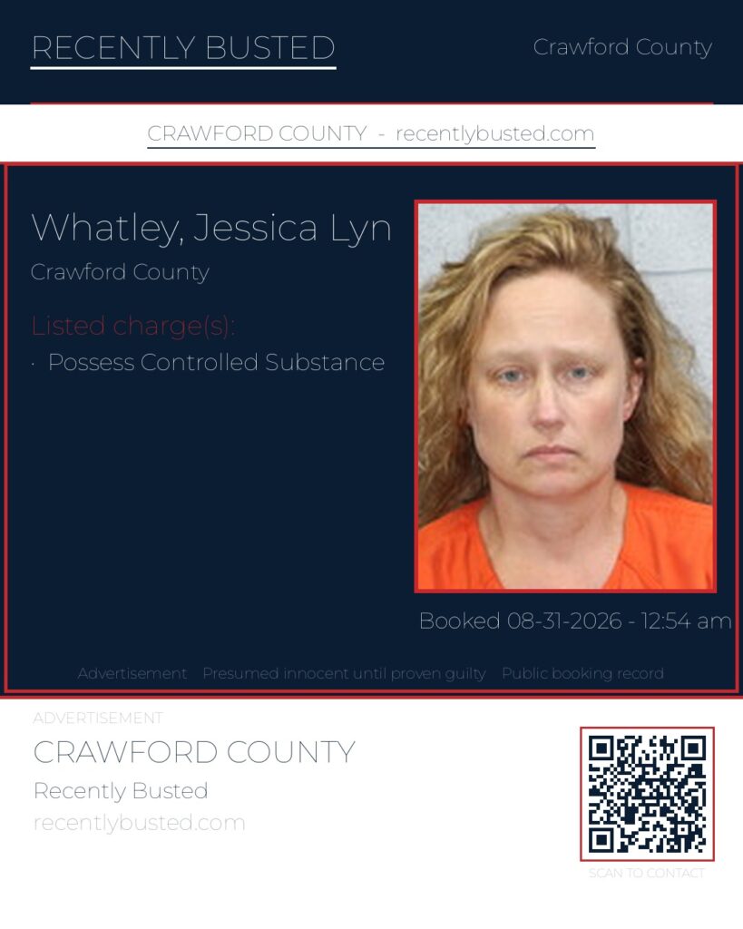Whatley, Jessica Lyn — arrest record card, Missouri