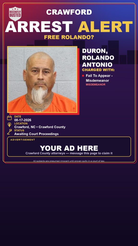 Arrest report — Duron, Rolando Antonio