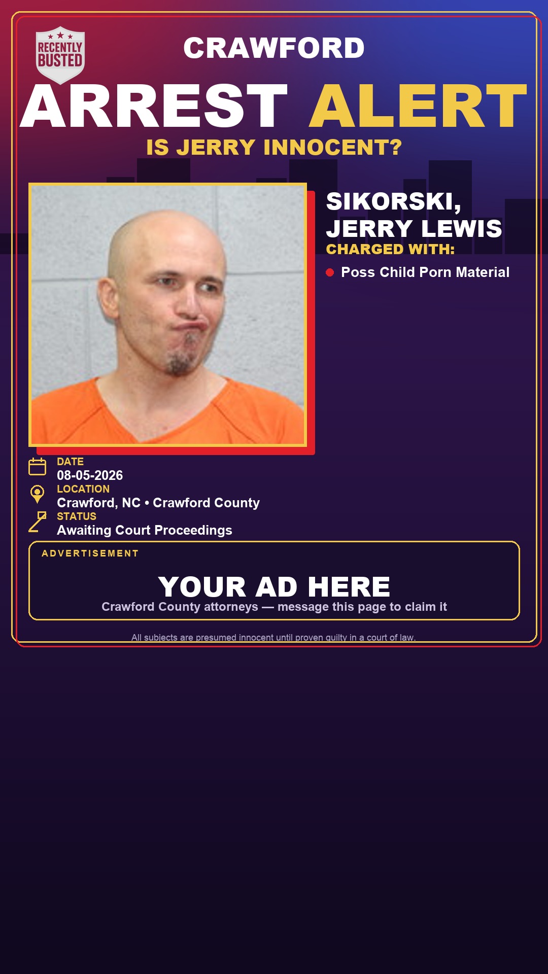 Arrest report - Sikorski, Jerry Lewis