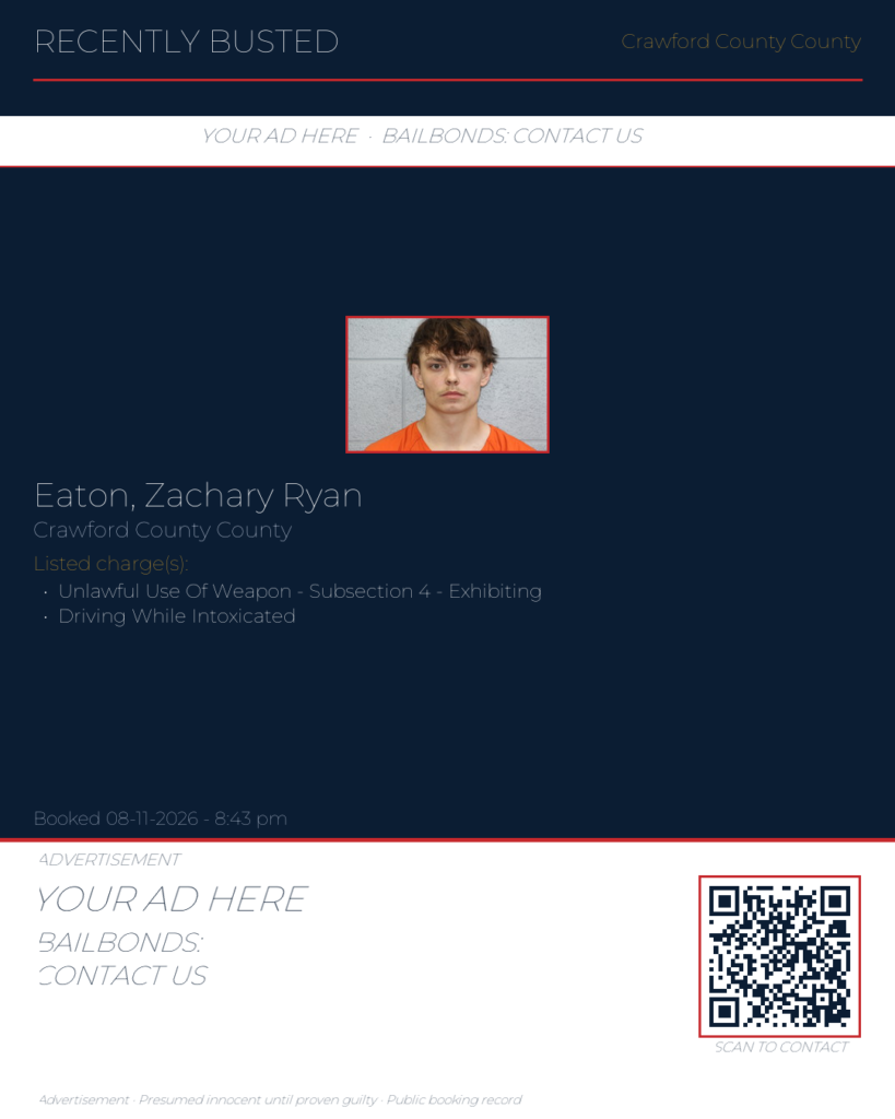 Arrest report — Eaton, Zachary Ryan