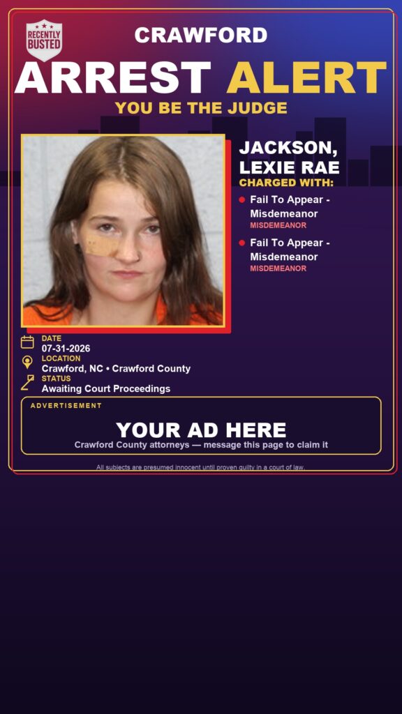 Arrest report — Jackson, Lexie Rae