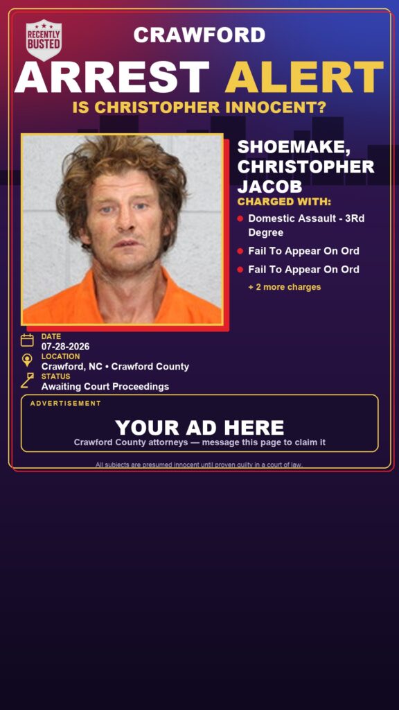 Arrest report — Shoemake, Christopher Jacob