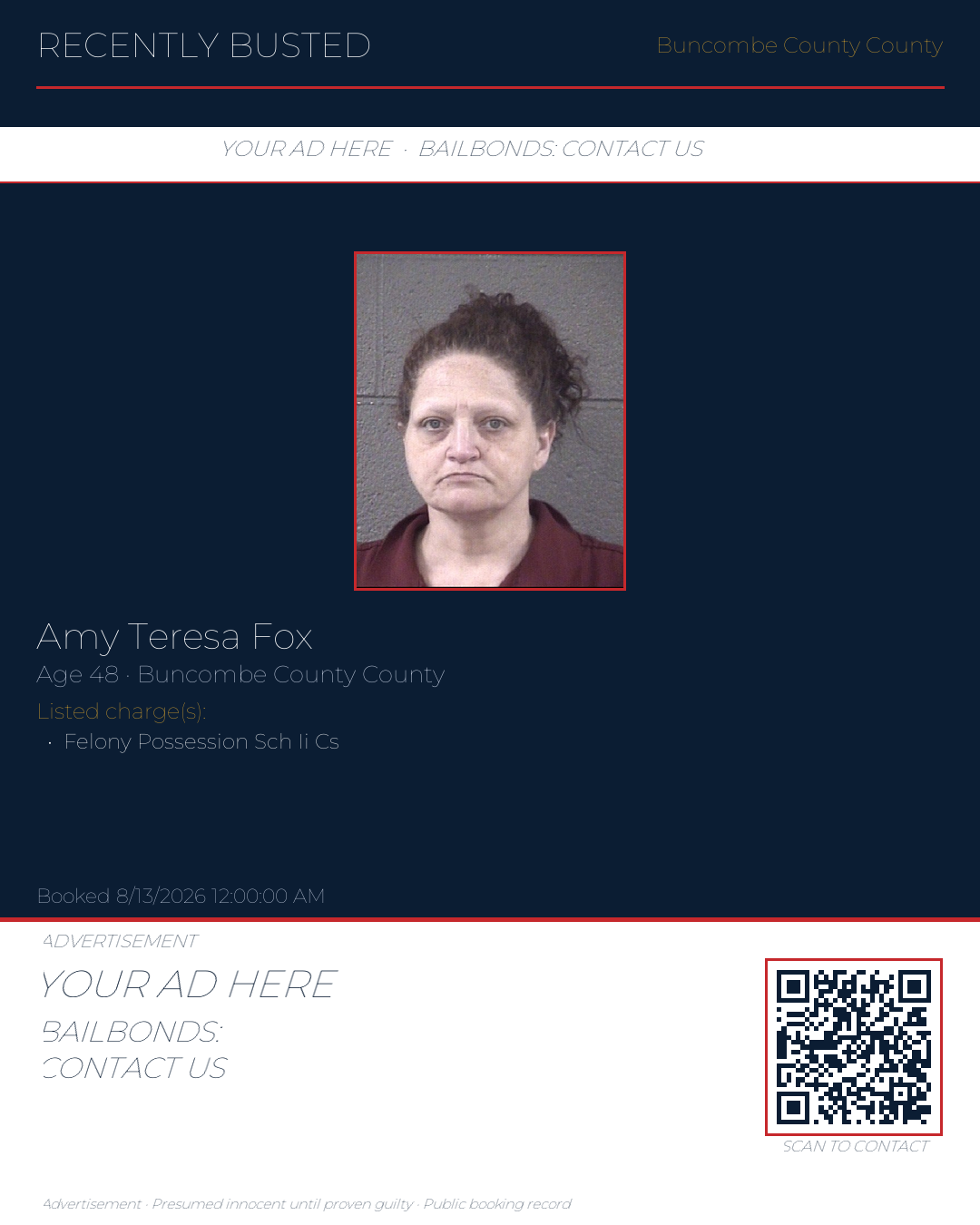 Arrest report - AMY TERESA FOX