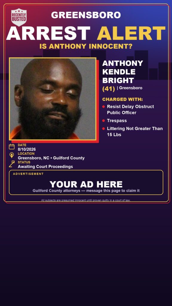 Arrest report — ANTHONY KENDLE BRIGHT
