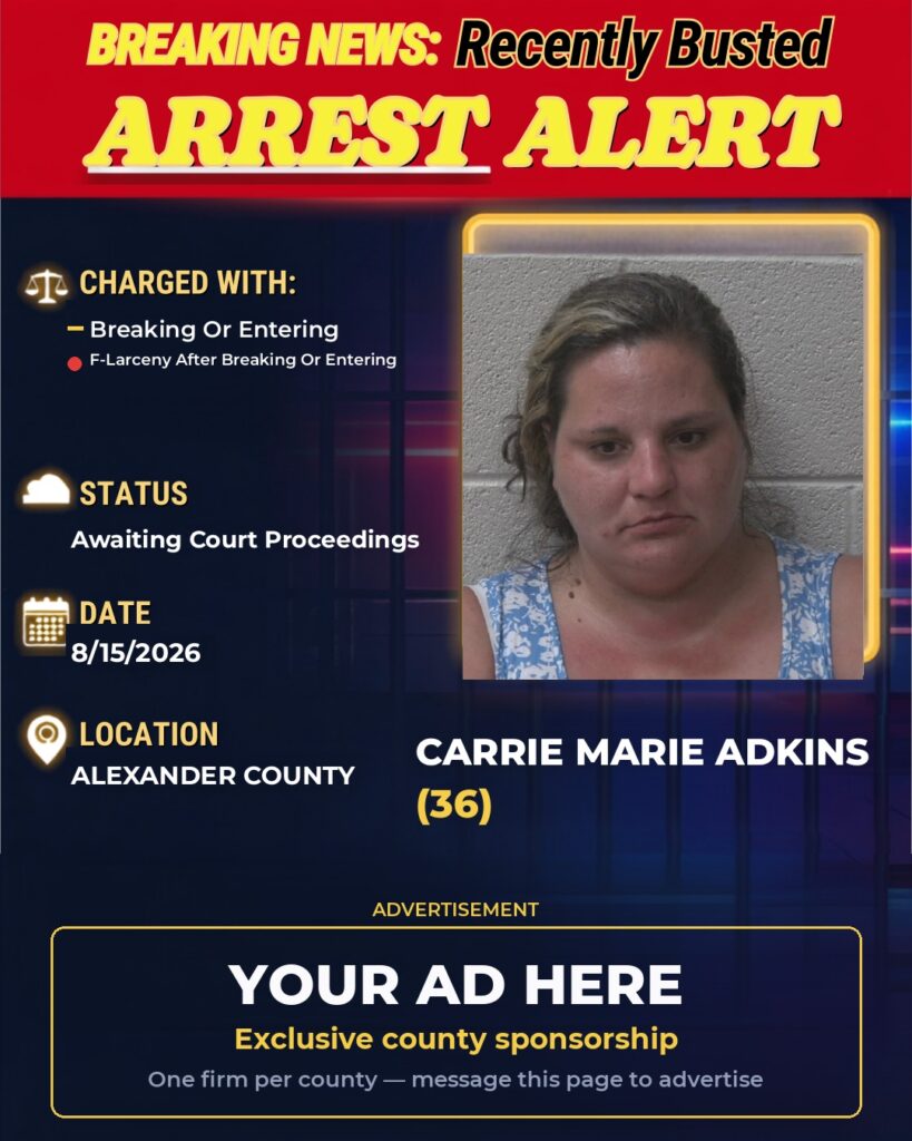 Arrest report — CARRIE MARIE ADKINS
