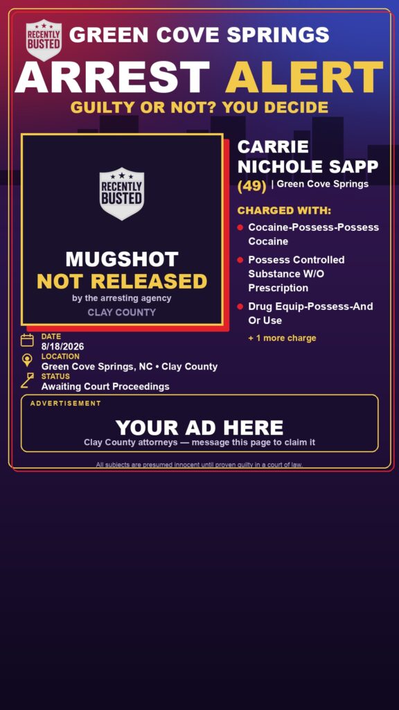 Arrest report — CARRIE NICHOLE SAPP
