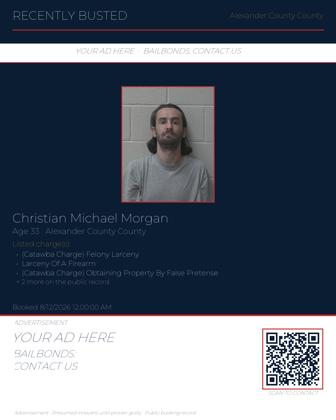 Arrest report - CHRISTIAN MICHAEL MORGAN