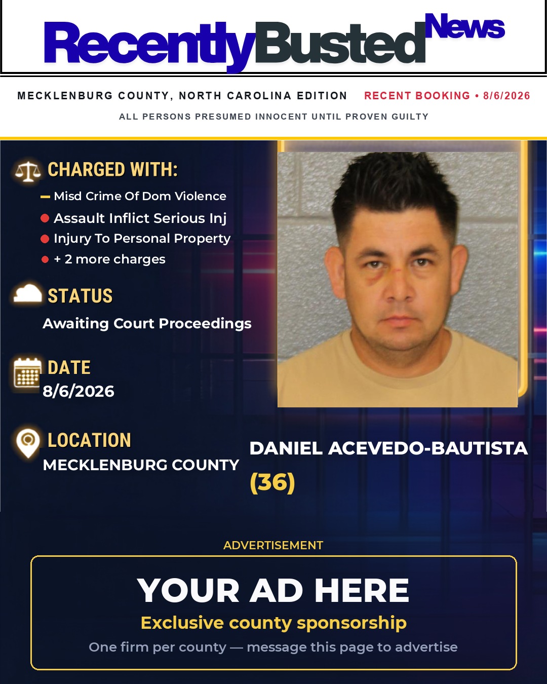 Arrest report - DANIEL ACEVEDO-BAUTISTA