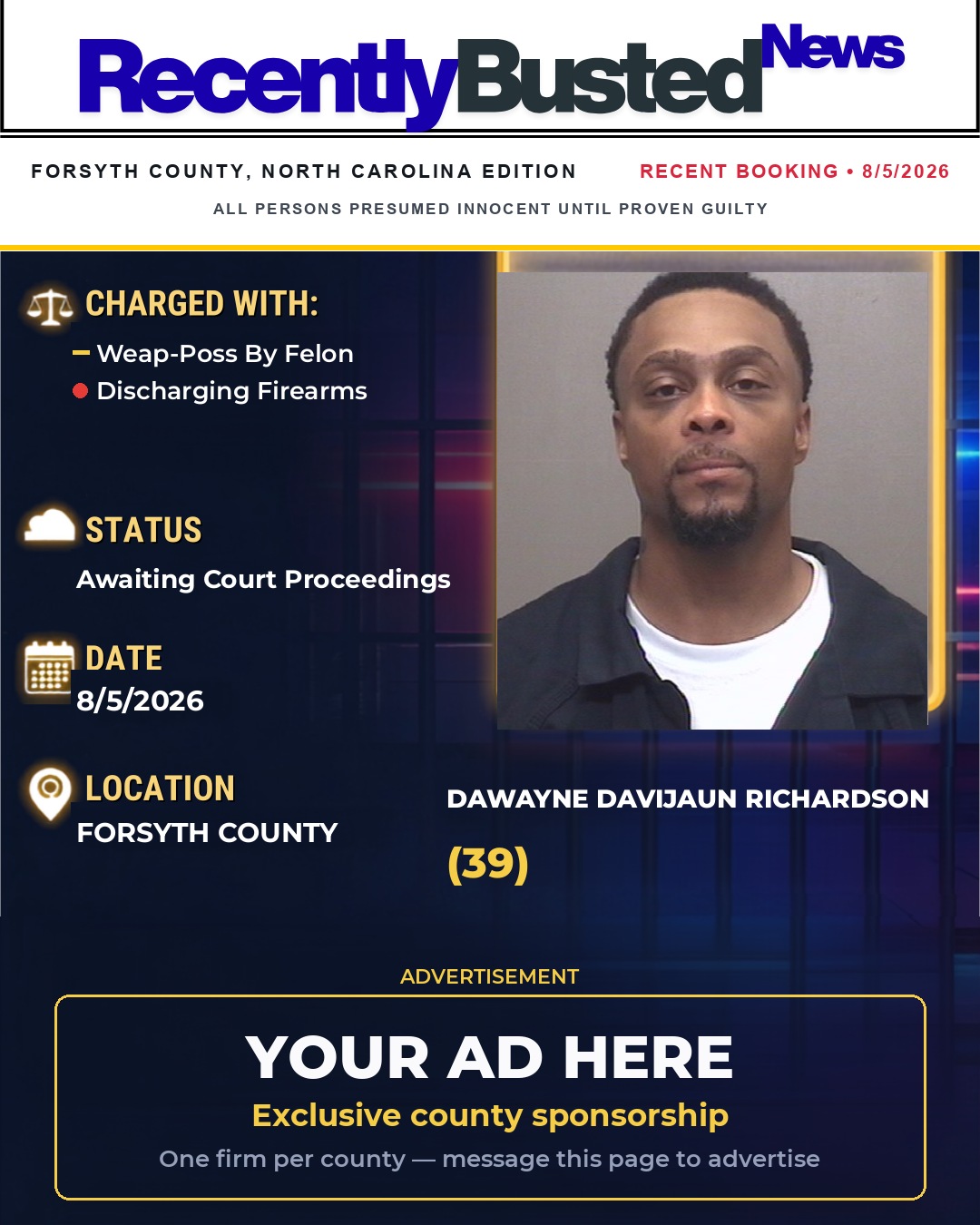 Arrest report - DAWAYNE DAVIJAUN RICHARDSON