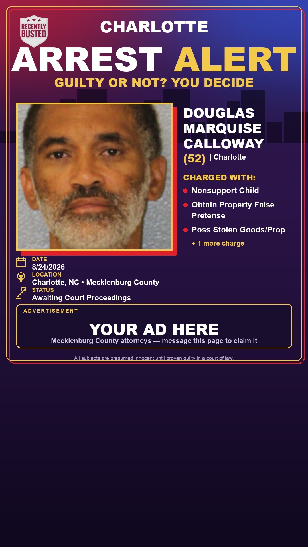 Arrest report - DOUGLAS MARQUISE CALLOWAY