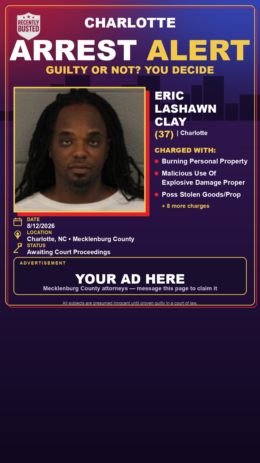 Arrest report - ERIC LASHAWN CLAY