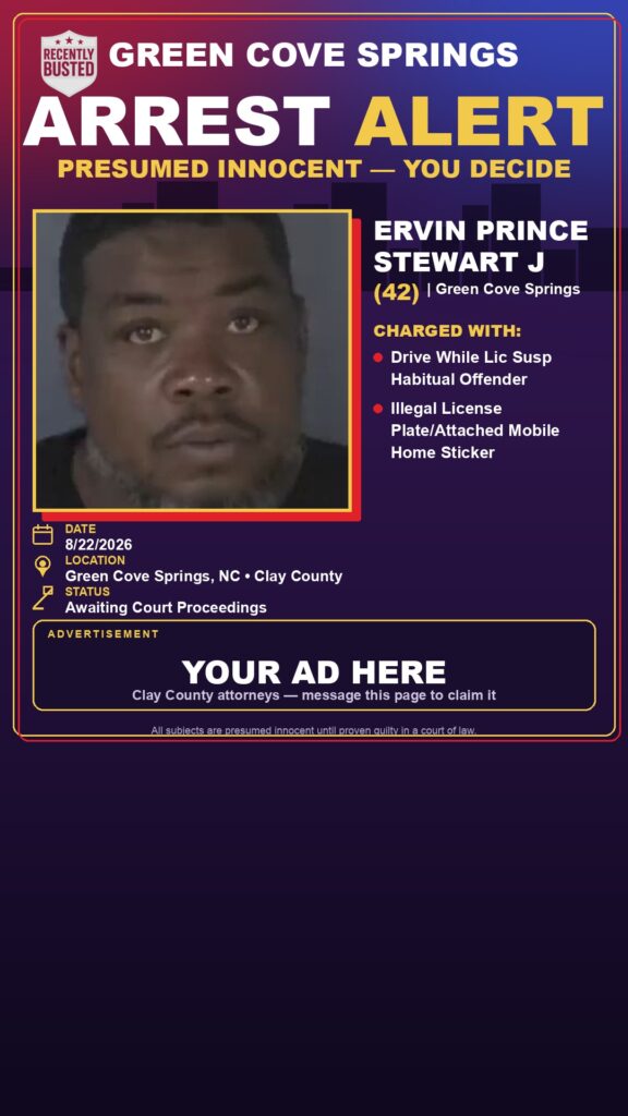 Arrest report - ERVIN PRINCE STEWART J
