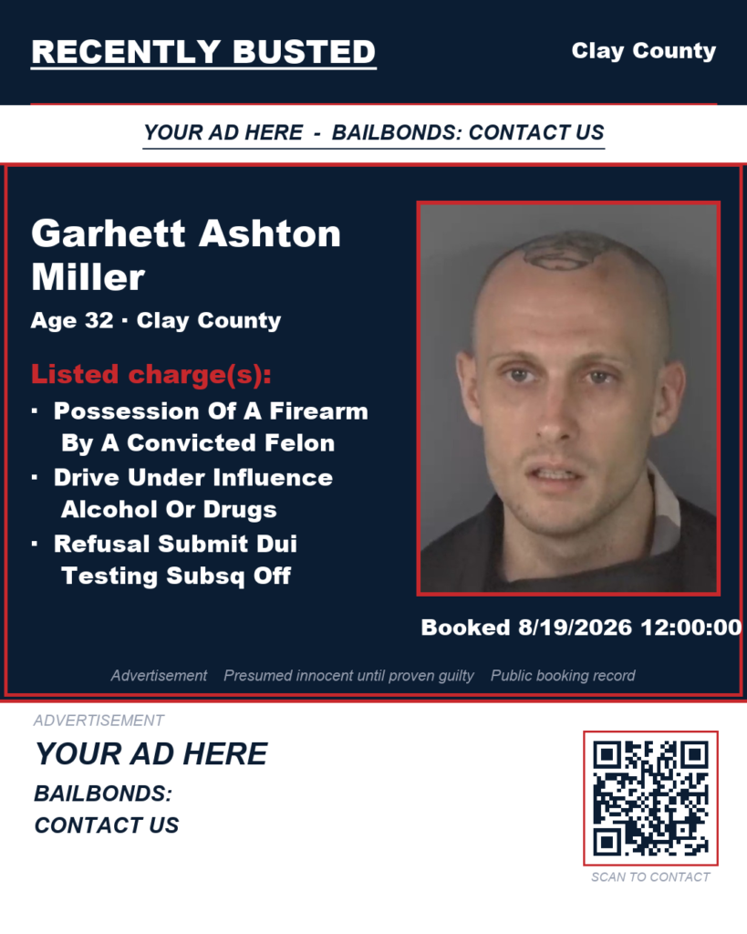 Arrest report — GARHETT ASHTON MILLER