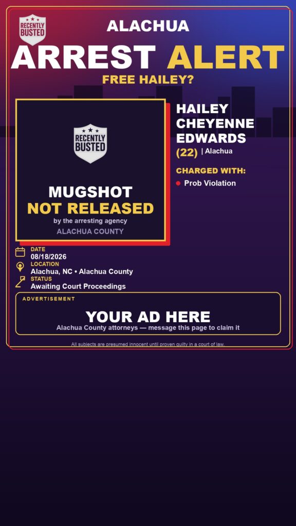 Hailey Cheyenne Edwards — arrest record card, Mugshot Hottie