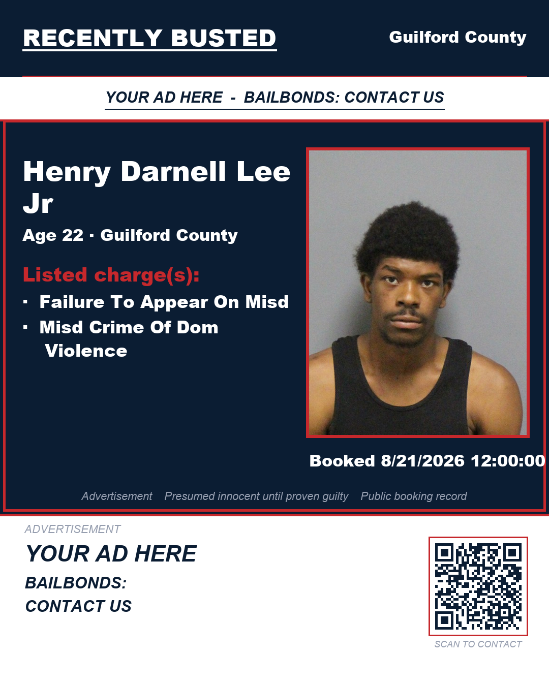 Arrest report - HENRY DARNELL LEE JR