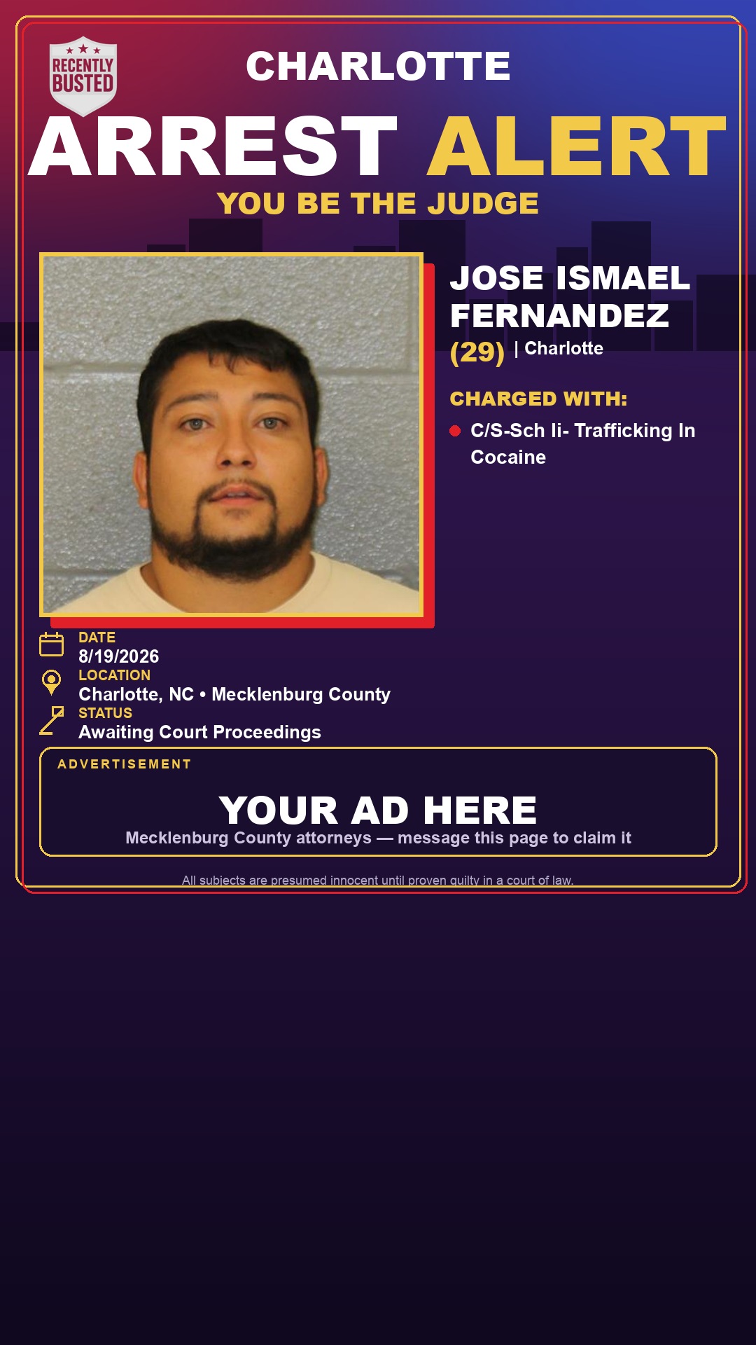 Arrest report - JOSE ISMAEL FERNANDEZ