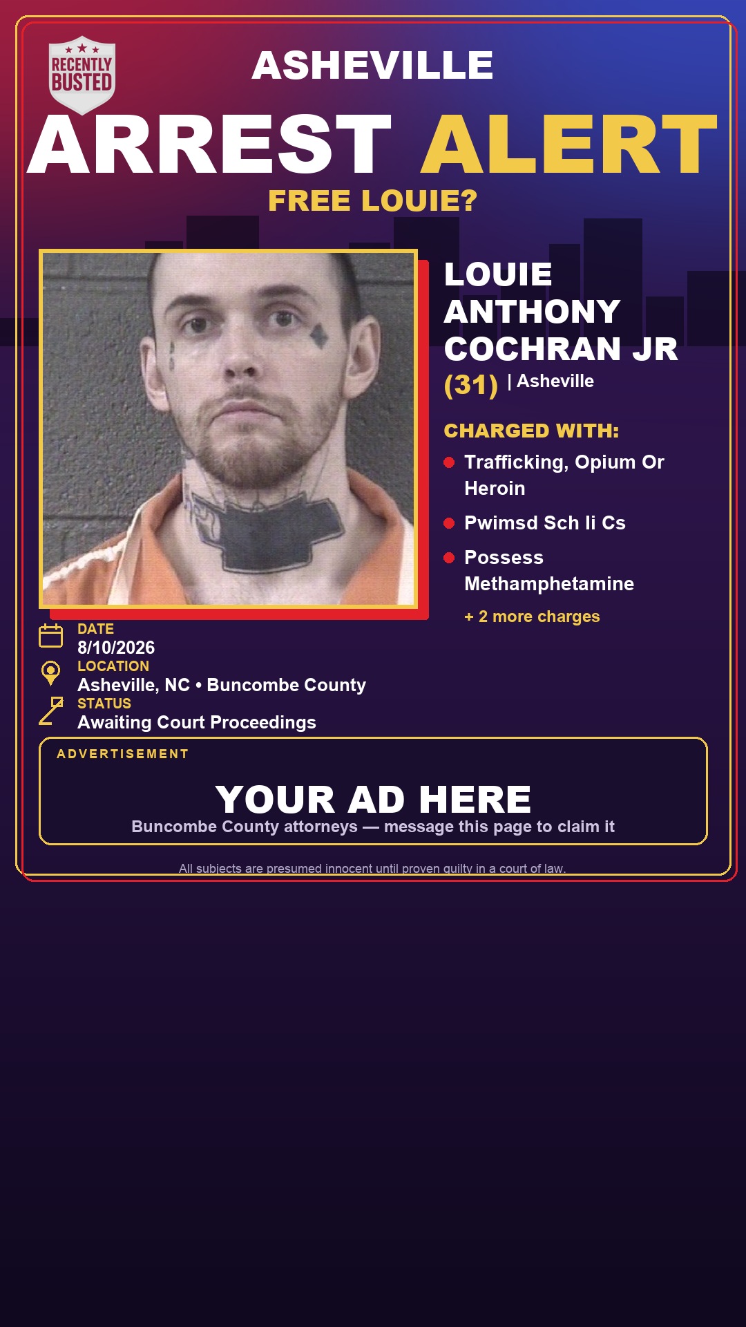 Arrest report - LOUIE ANTHONY COCHRAN JR