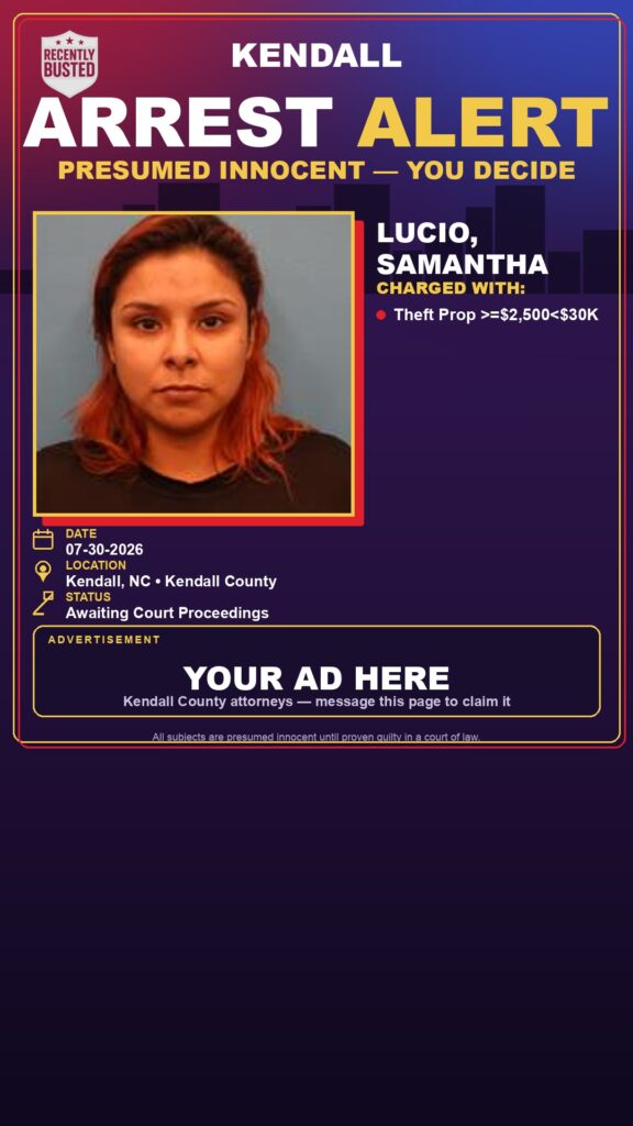 Arrest report - Lucio, Samantha