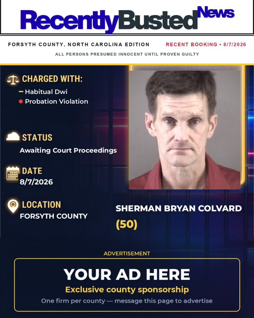 Arrest report — SHERMAN BRYAN COLVARD