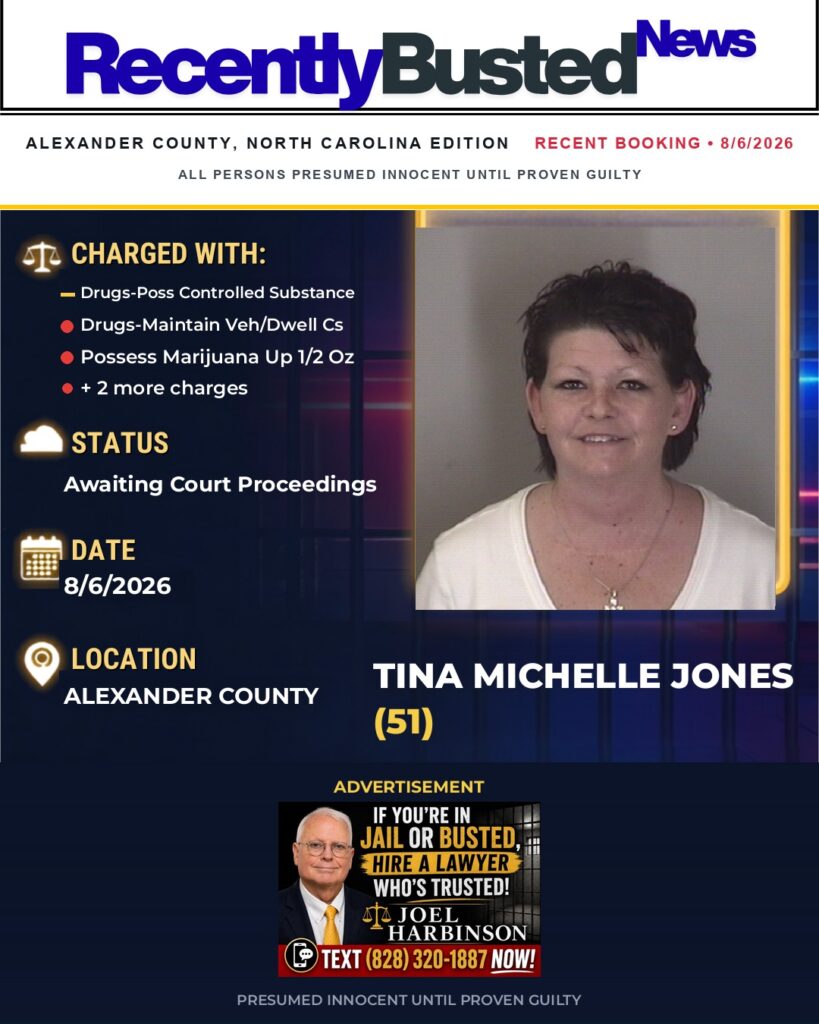 Arrest report — TINA MICHELLE JONES