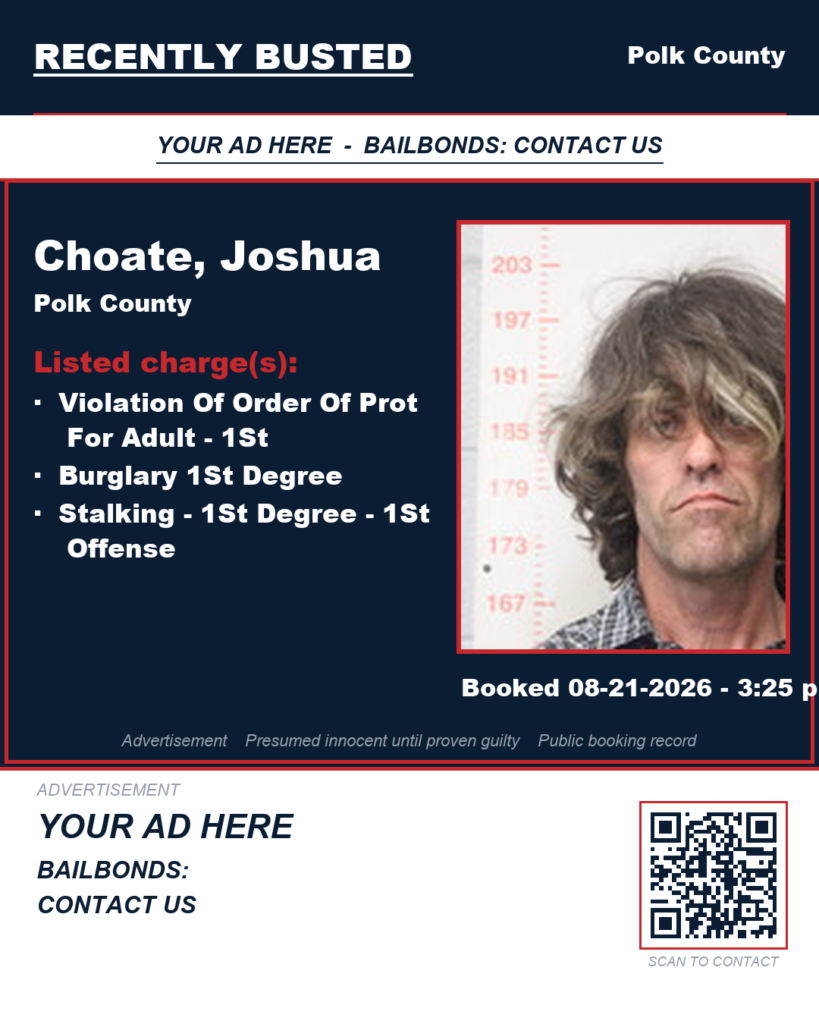 Arrest report — CHOATE, JOSHUA