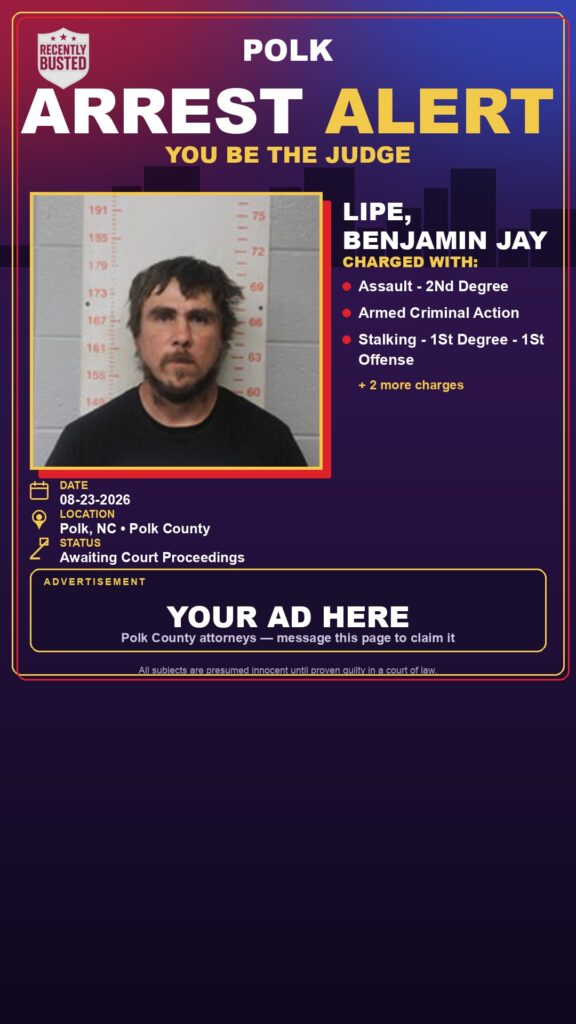 Arrest report — LIPE, BENJAMIN JAY