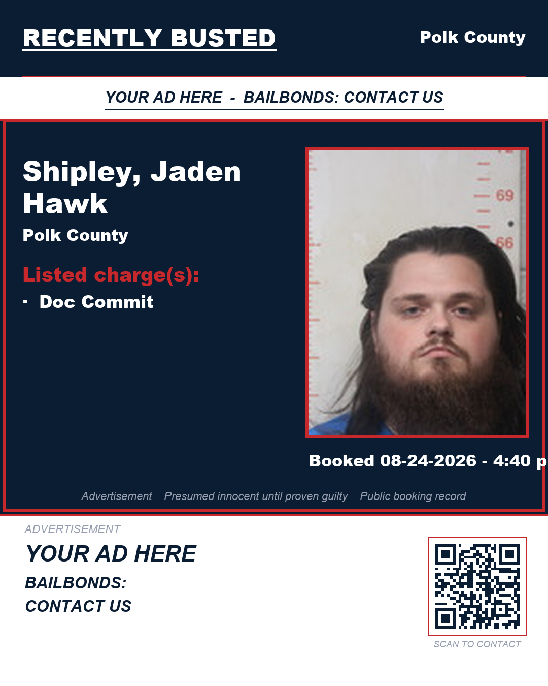 Arrest report - SHIPLEY, JADEN HAWK