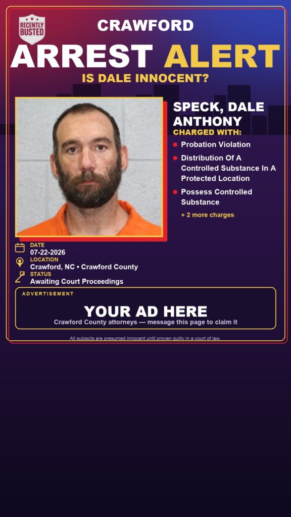 Arrest report — Speck, Dale Anthony