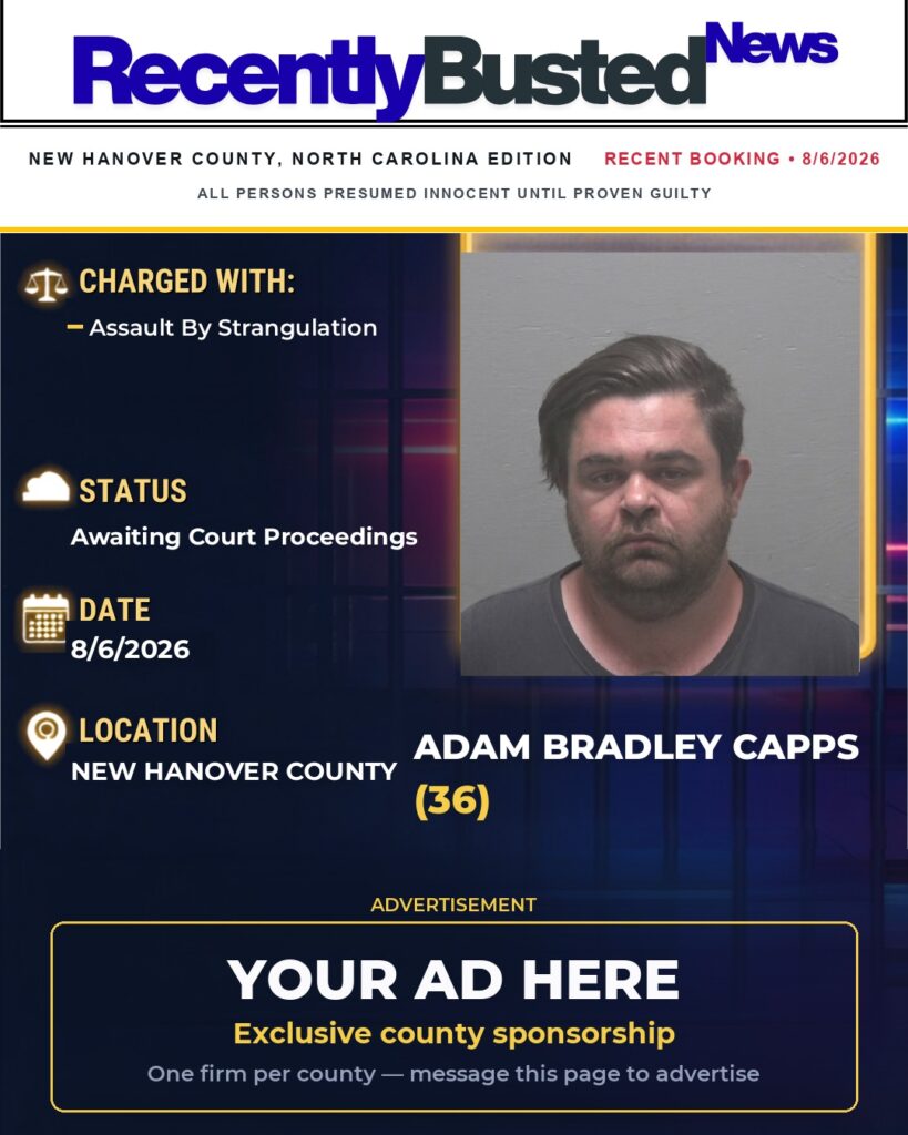 Arrest report — ADAM BRADLEY CAPPS