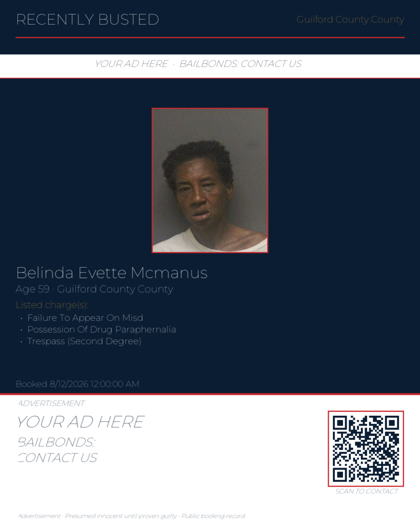 Arrest report — BELINDA EVETTE MCMANUS