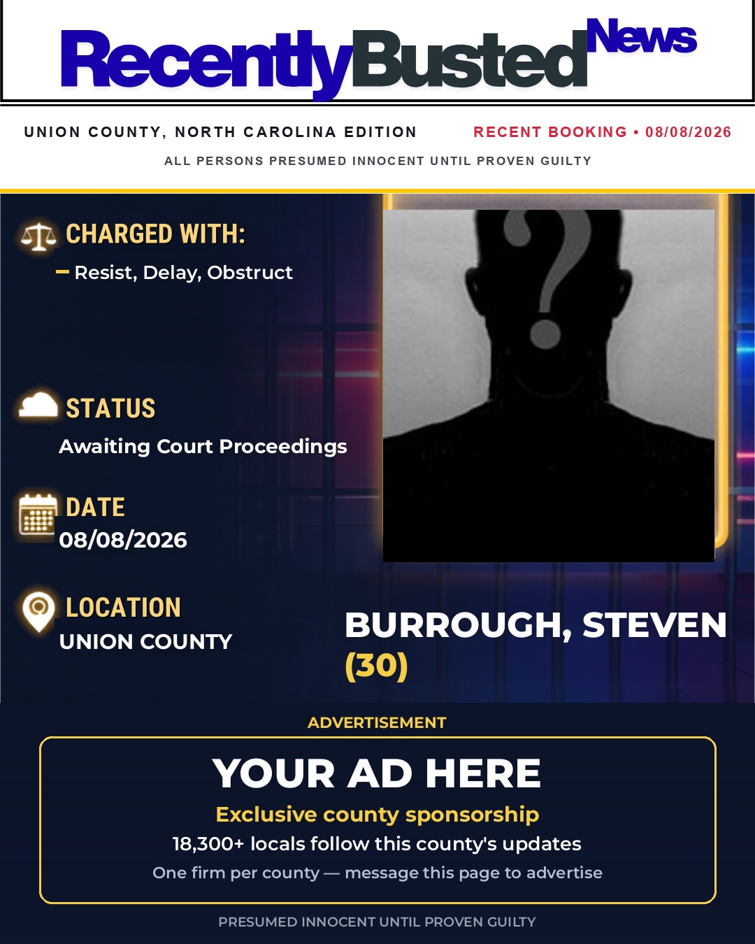 Arrest report - BURROUGH, STEVEN