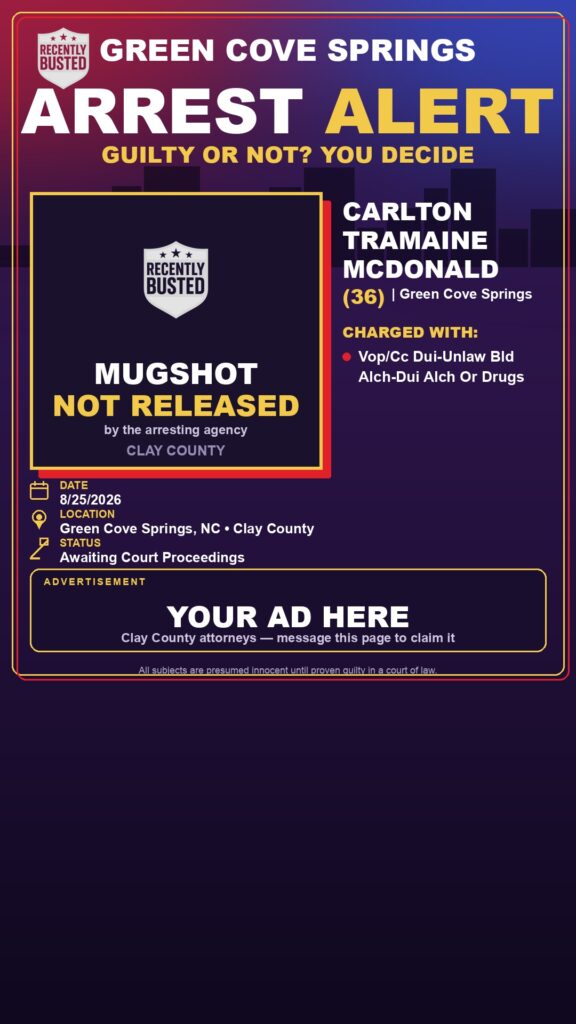 Arrest report - CARLTON TRAMAINE MCDONALD